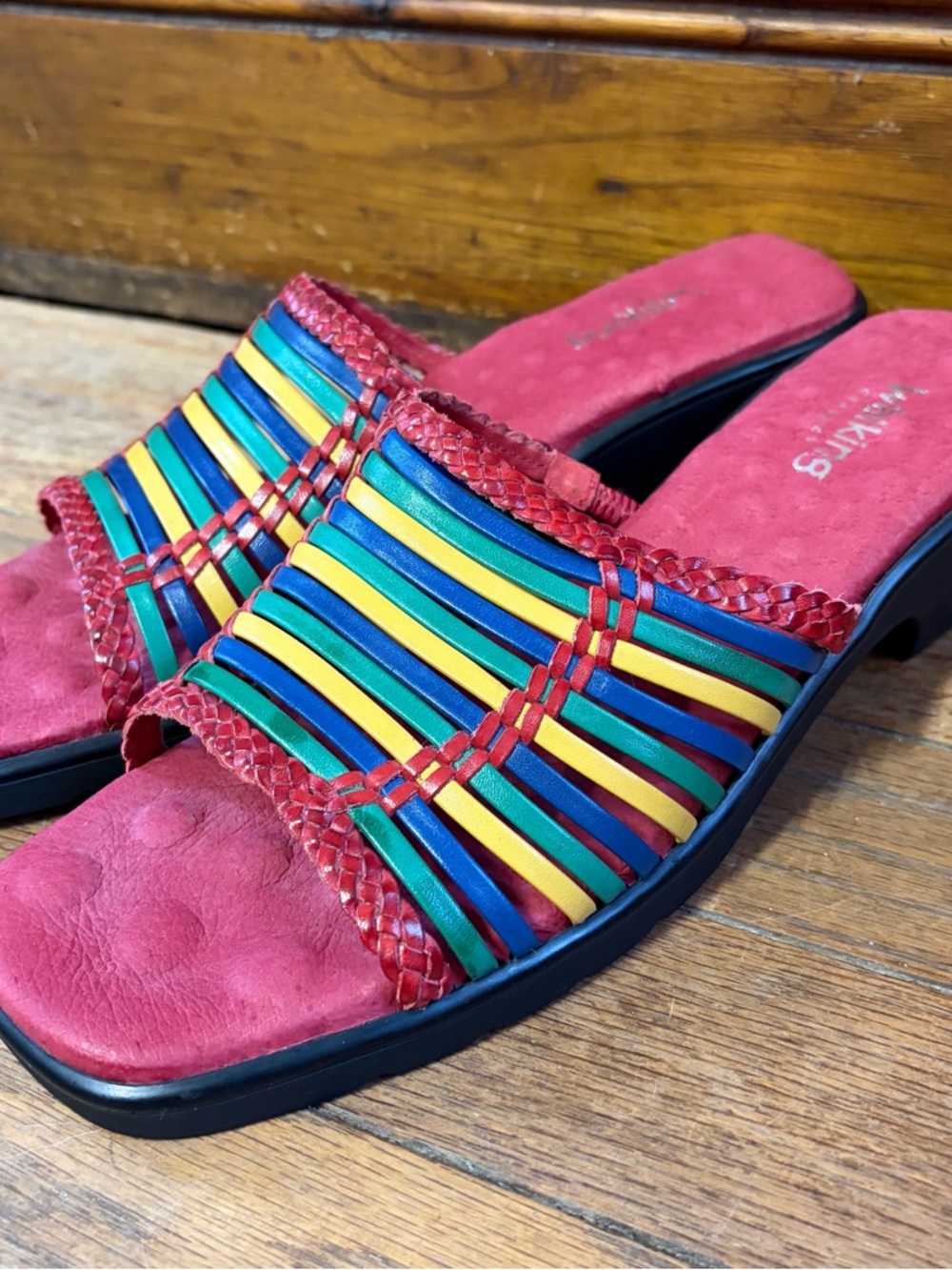 VTG 90s / Y2K Woven Ribbon Wedge Slip-On Platform Sandals Women’s 8 Teachercore